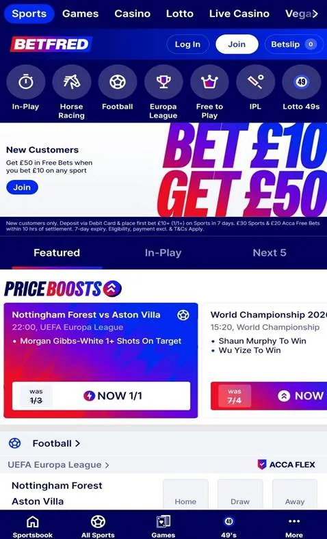 betfred review of sports betting markets