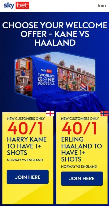 sky bet norway vs england offer